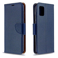 Handytasche Stand Schutzhülle Flip Leder Hülle B06F für Samsung Galaxy A31 Blau