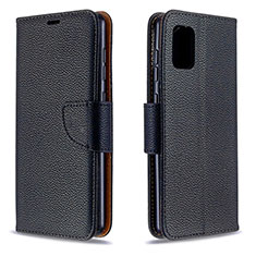 Handytasche Stand Schutzhülle Flip Leder Hülle B06F für Samsung Galaxy A31 Schwarz