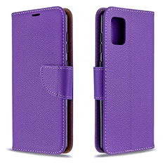 Handytasche Stand Schutzhülle Flip Leder Hülle B06F für Samsung Galaxy A31 Violett