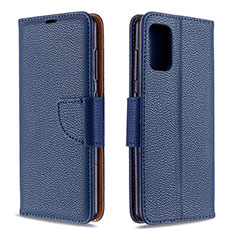 Handytasche Stand Schutzhülle Flip Leder Hülle B06F für Samsung Galaxy A41 Blau