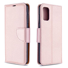 Handytasche Stand Schutzhülle Flip Leder Hülle B06F für Samsung Galaxy A41 Rosegold