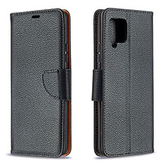 Handytasche Stand Schutzhülle Flip Leder Hülle B06F für Samsung Galaxy A42 5G Schwarz