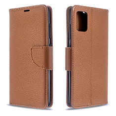 Handytasche Stand Schutzhülle Flip Leder Hülle B06F für Samsung Galaxy A51 4G Braun