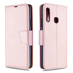 Handytasche Stand Schutzhülle Flip Leder Hülle B06F für Samsung Galaxy A70E Rosegold