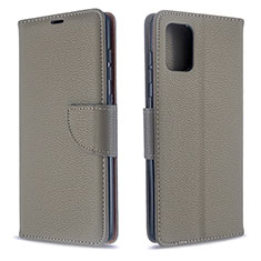 Handytasche Stand Schutzhülle Flip Leder Hülle B06F für Samsung Galaxy A71 4G A715 Grau