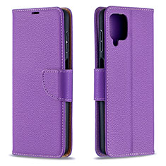 Handytasche Stand Schutzhülle Flip Leder Hülle B06F für Samsung Galaxy F12 Violett