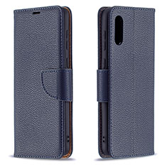 Handytasche Stand Schutzhülle Flip Leder Hülle B06F für Samsung Galaxy M02 Blau