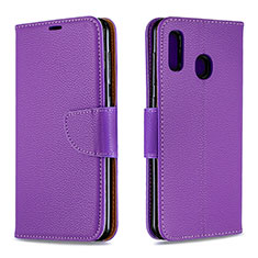 Handytasche Stand Schutzhülle Flip Leder Hülle B06F für Samsung Galaxy M10S Violett