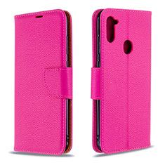 Handytasche Stand Schutzhülle Flip Leder Hülle B06F für Samsung Galaxy M11 Pink