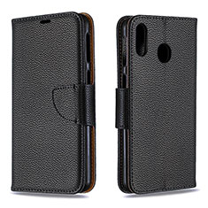 Handytasche Stand Schutzhülle Flip Leder Hülle B06F für Samsung Galaxy M20 Schwarz