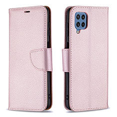 Handytasche Stand Schutzhülle Flip Leder Hülle B06F für Samsung Galaxy M32 4G Rosegold