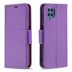 Handytasche Stand Schutzhülle Flip Leder Hülle B06F für Samsung Galaxy M32 4G Violett