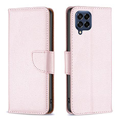 Handytasche Stand Schutzhülle Flip Leder Hülle B06F für Samsung Galaxy M53 5G Rosegold