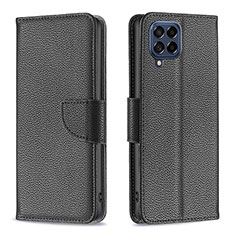 Handytasche Stand Schutzhülle Flip Leder Hülle B06F für Samsung Galaxy M53 5G Schwarz