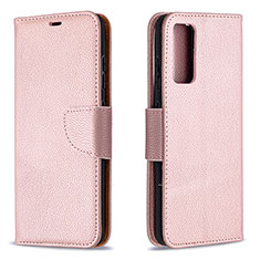 Handytasche Stand Schutzhülle Flip Leder Hülle B06F für Samsung Galaxy S20 FE 4G Rosegold