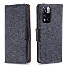 Handytasche Stand Schutzhülle Flip Leder Hülle B06F für Xiaomi Mi 11i 5G (2022) Schwarz