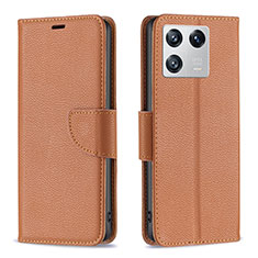 Handytasche Stand Schutzhülle Flip Leder Hülle B06F für Xiaomi Mi 13 5G Braun