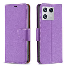 Handytasche Stand Schutzhülle Flip Leder Hülle B06F für Xiaomi Mi 13 5G Violett