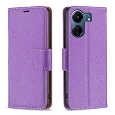 Handytasche Stand Schutzhülle Flip Leder Hülle B06F für Xiaomi Poco C65 Violett