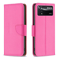 Handytasche Stand Schutzhülle Flip Leder Hülle B06F für Xiaomi Poco X4 Pro 5G Pink