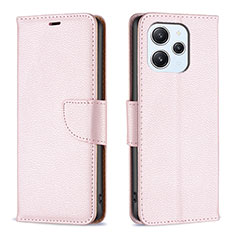 Handytasche Stand Schutzhülle Flip Leder Hülle B06F für Xiaomi Redmi 12 4G Rosegold