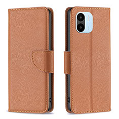 Handytasche Stand Schutzhülle Flip Leder Hülle B06F für Xiaomi Redmi A2 Plus Braun