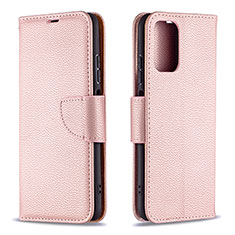 Handytasche Stand Schutzhülle Flip Leder Hülle B06F für Xiaomi Redmi Note 10 4G Rosegold