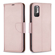 Handytasche Stand Schutzhülle Flip Leder Hülle B06F für Xiaomi Redmi Note 10 5G Rosegold