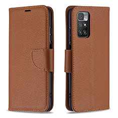 Handytasche Stand Schutzhülle Flip Leder Hülle B06F für Xiaomi Redmi Note 11 4G (2021) Braun