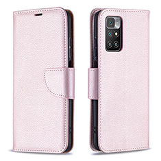 Handytasche Stand Schutzhülle Flip Leder Hülle B06F für Xiaomi Redmi Note 11 4G (2021) Rosegold