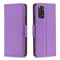 Handytasche Stand Schutzhülle Flip Leder Hülle B06F für Xiaomi Redmi Note 11 4G (2022) Violett