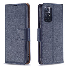 Handytasche Stand Schutzhülle Flip Leder Hülle B06F für Xiaomi Redmi Note 11 5G Blau