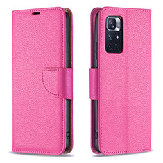 Handytasche Stand Schutzhülle Flip Leder Hülle B06F für Xiaomi Redmi Note 11 5G Pink