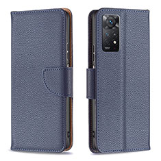 Handytasche Stand Schutzhülle Flip Leder Hülle B06F für Xiaomi Redmi Note 11 Pro 4G Blau