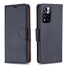 Handytasche Stand Schutzhülle Flip Leder Hülle B06F für Xiaomi Redmi Note 11 Pro+ Plus 5G Schwarz