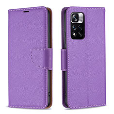 Handytasche Stand Schutzhülle Flip Leder Hülle B06F für Xiaomi Redmi Note 11 Pro+ Plus 5G Violett