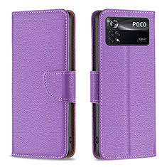 Handytasche Stand Schutzhülle Flip Leder Hülle B06F für Xiaomi Redmi Note 11E Pro 5G Violett