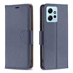 Handytasche Stand Schutzhülle Flip Leder Hülle B06F für Xiaomi Redmi Note 12 4G Blau