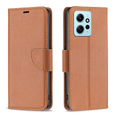 Handytasche Stand Schutzhülle Flip Leder Hülle B06F für Xiaomi Redmi Note 12 4G Braun