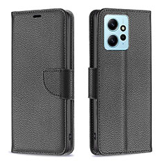 Handytasche Stand Schutzhülle Flip Leder Hülle B06F für Xiaomi Redmi Note 12 4G Schwarz