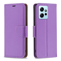 Handytasche Stand Schutzhülle Flip Leder Hülle B06F für Xiaomi Redmi Note 12 4G Violett