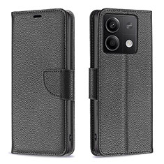 Handytasche Stand Schutzhülle Flip Leder Hülle B06F für Xiaomi Redmi Note 13 5G Schwarz