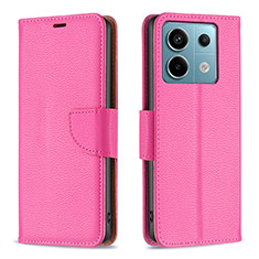 Handytasche Stand Schutzhülle Flip Leder Hülle B06F für Xiaomi Redmi Note 13 Pro 5G Pink