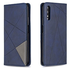 Handytasche Stand Schutzhülle Flip Leder Hülle B07F für Huawei P Smart Z (2019) Blau