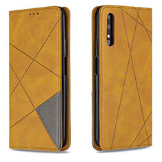 Handytasche Stand Schutzhülle Flip Leder Hülle B07F für Huawei P Smart Z (2019) Hellbraun