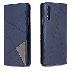 Handytasche Stand Schutzhülle Flip Leder Hülle B07F für Huawei Y9 Prime (2019) Blau