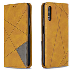 Handytasche Stand Schutzhülle Flip Leder Hülle B07F für Huawei Y9 Prime (2019) Hellbraun