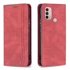 Handytasche Stand Schutzhülle Flip Leder Hülle B07F für Motorola Moto E20 Rot