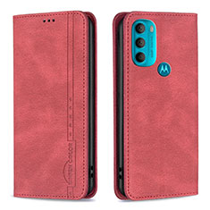 Handytasche Stand Schutzhülle Flip Leder Hülle B07F für Motorola Moto G71 5G Rot