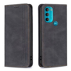 Handytasche Stand Schutzhülle Flip Leder Hülle B07F für Motorola Moto G71 5G Schwarz